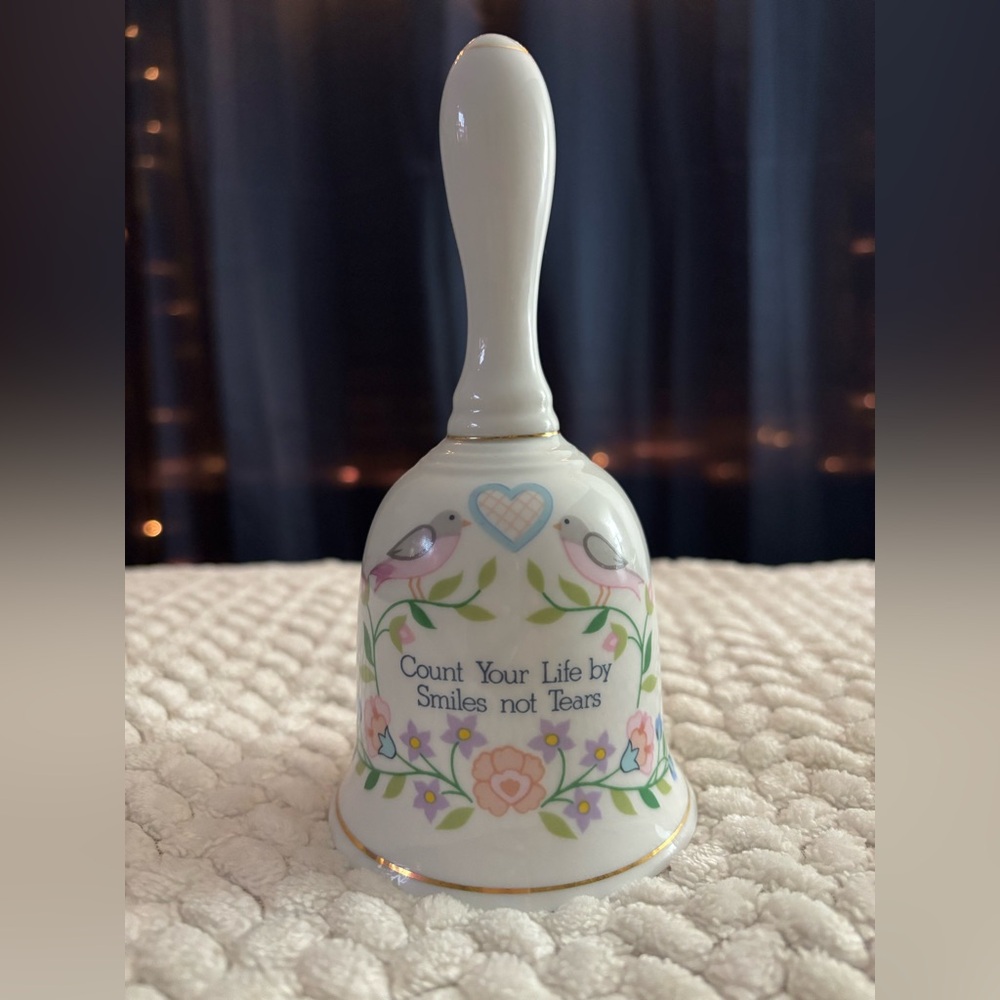 Decorative Jacobean Bell with Floral and Bird Design The Creative Circle